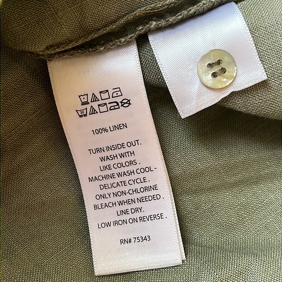 Adrienne Vittadini button up linen dress with belt - Picture 6 of 6